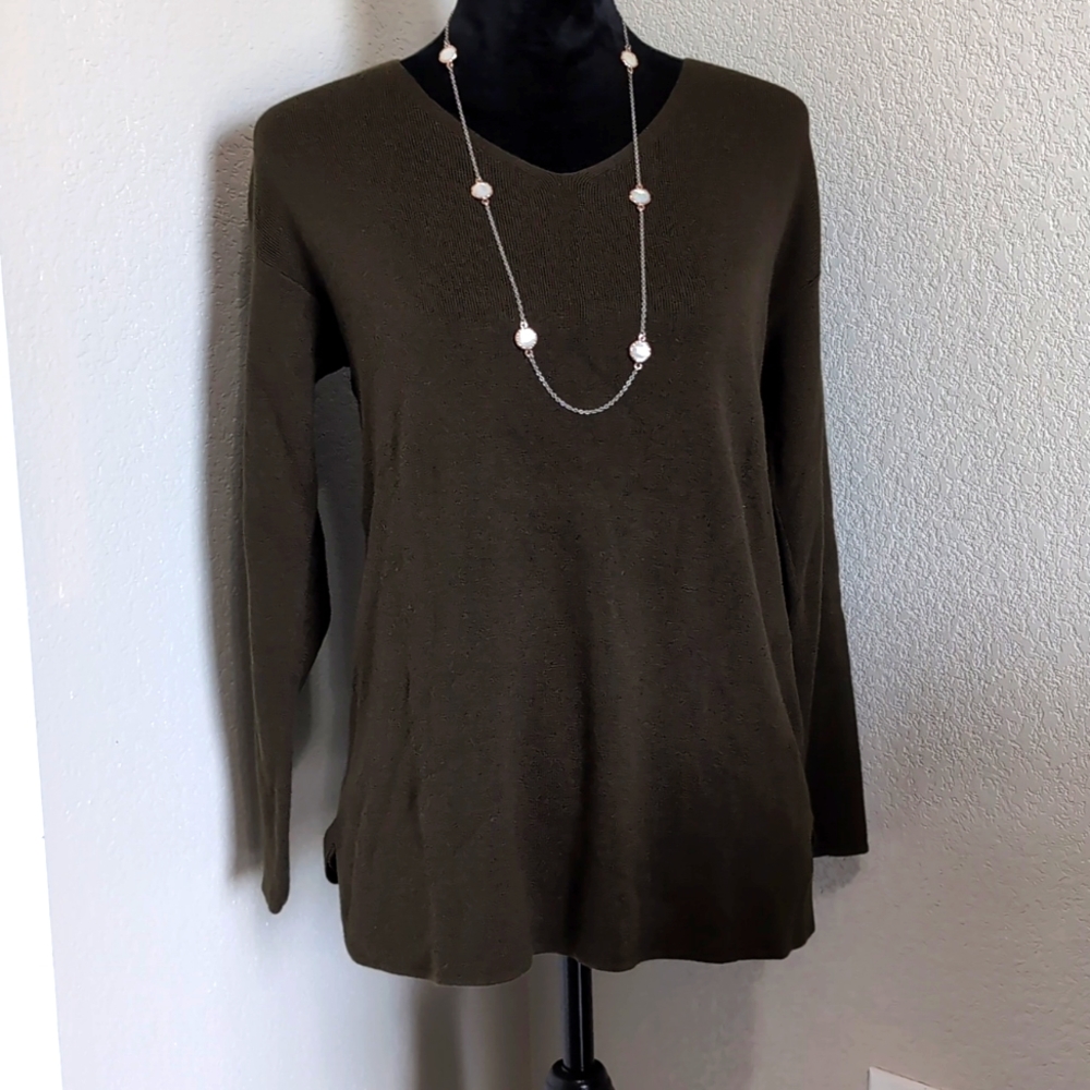 NWOT Talbot's Olive Green Sweater sz M